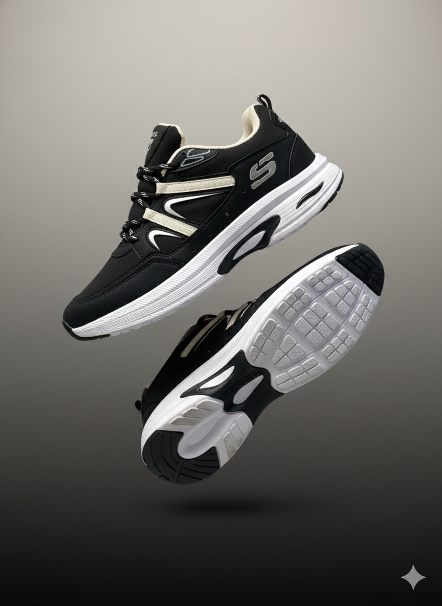 کتانی مردانه اسکیچرز ضدآب رنگ مشکی سفید