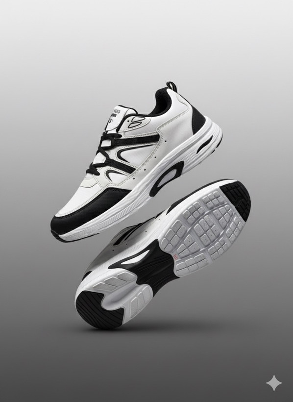 کتانی مردانه اسکیچرز ضدآب سفید مشکی