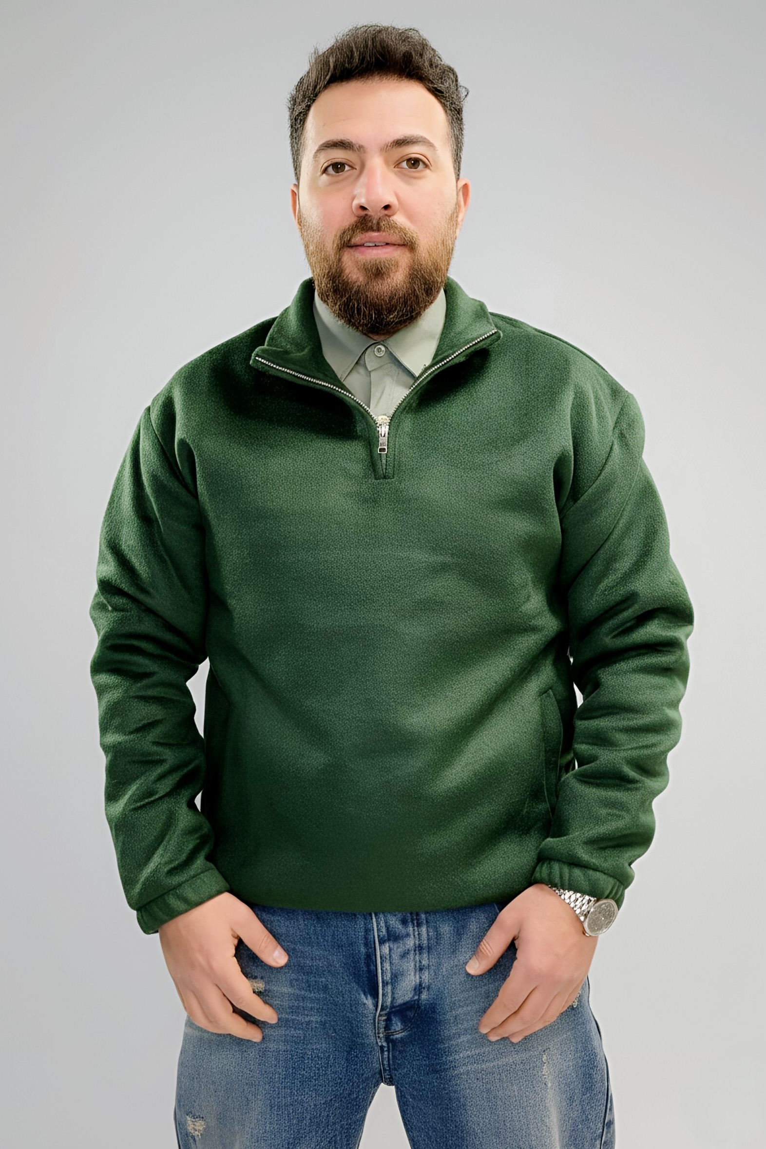 دورس مردانه نیم زیپ فوتر ضخیم